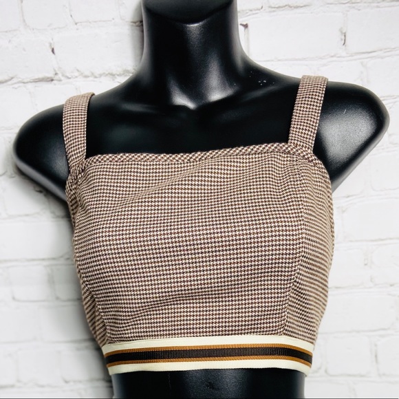 Wild Honey Vintage style Houndstooth Bralette Crop - Picture 7 of 8